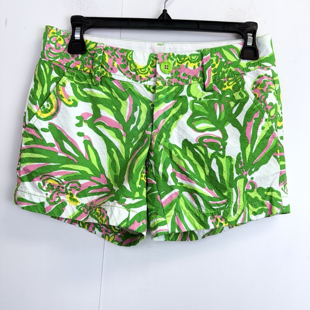 Lilly Pulitzer Women's 000/28 The Callahan Cotton Shorts Seeing Pink Elephants‎